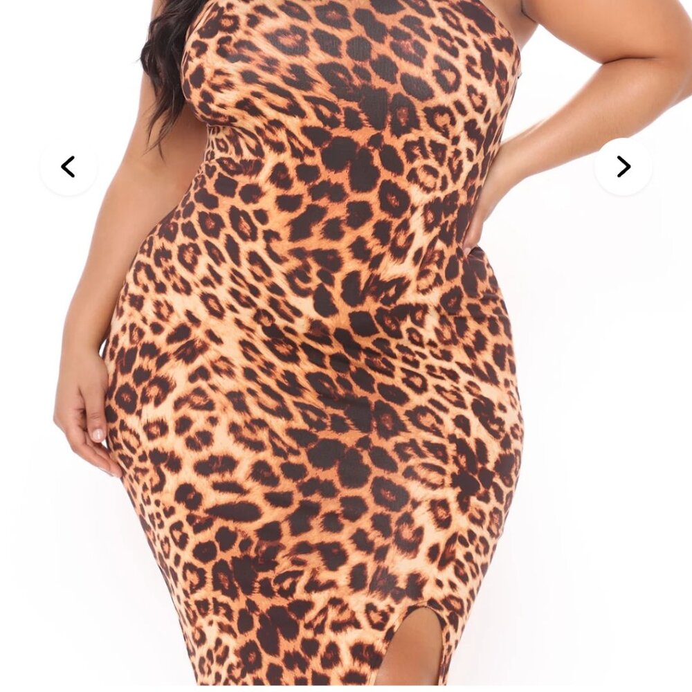 Fashion Nova Leopard Print Sleeveless Dress – Women’s Size 3X